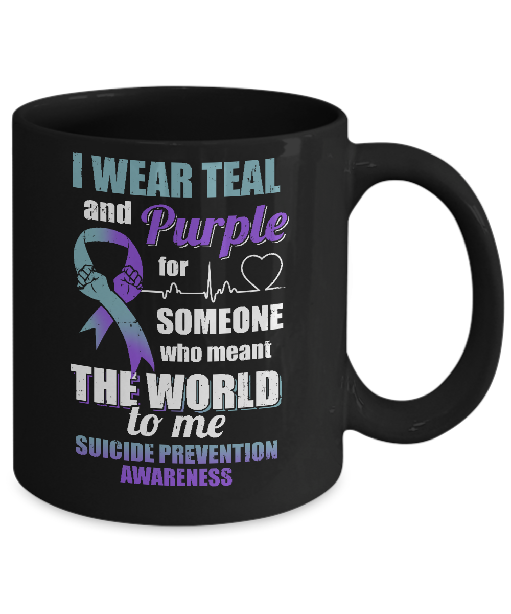 I Wear Teal And Purple For Someone Suicide Prevention Awareness Mug-Coffee Mug-11oz Mug-Black