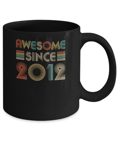 Awesome Since 2012 9th Birthday Gifts Youth Mug-Coffee Mug-11oz Mug-Black