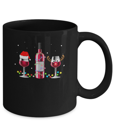 Xmas Merry Christmas Wine Winey Gift Mug-Coffee Mug-11oz Mug-Black