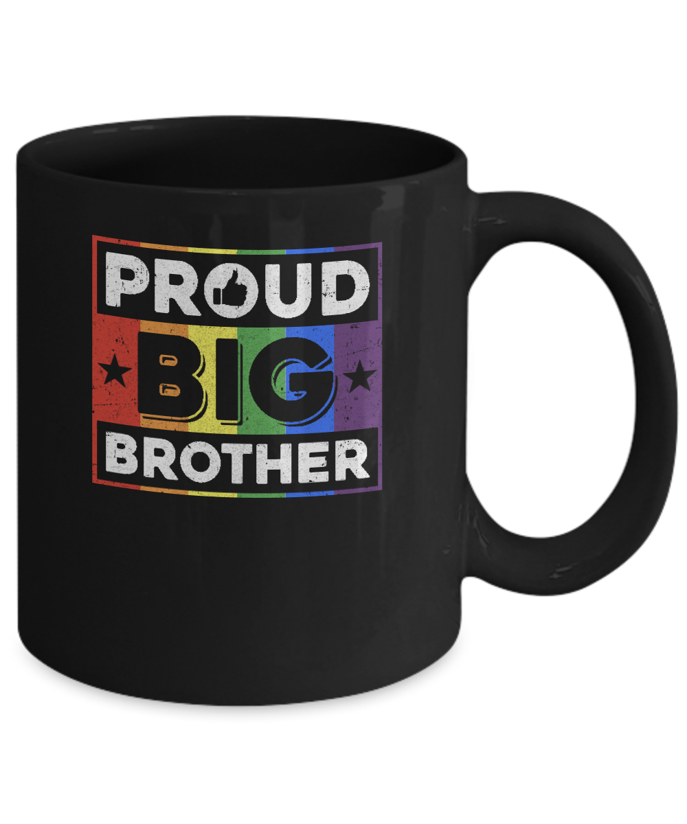 Proud Big Brother Gay Lesbian Pride Month LGBT Mug-Coffee Mug-11oz Mug-Black