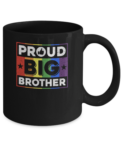 Proud Big Brother Gay Lesbian Pride Month LGBT Mug-Coffee Mug-11oz Mug-Black