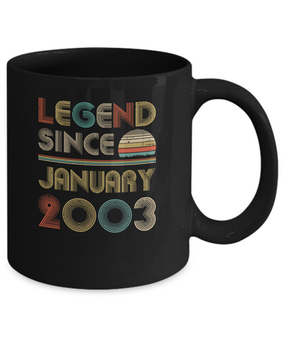 Legend Since January 2003 Vintage 18th Birthday Gifts Mug-Coffee Mug-11oz Mug-Black
