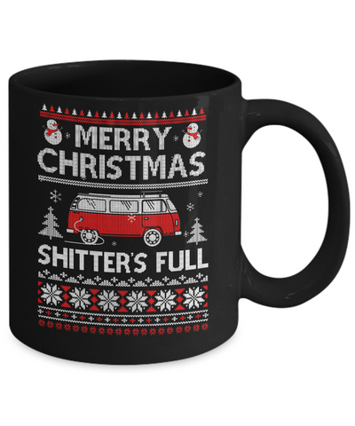 Merry Christmas Shitters Full Ugly Sweater Mug-Coffee Mug-11oz Mug-Black