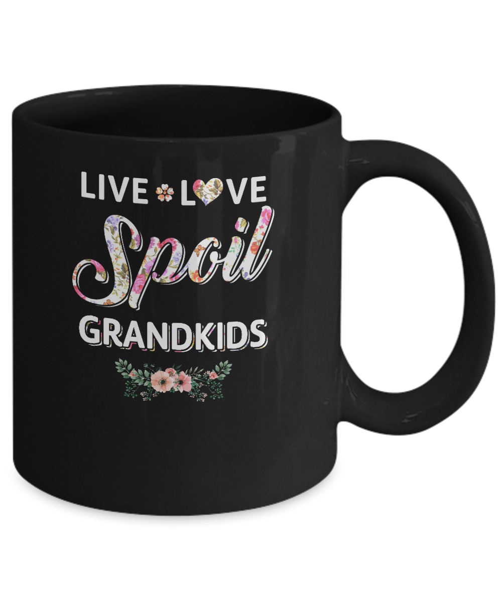 Funny Grandma Live Love Spoil Grandkids Mothers Day Mug-Coffee Mug-11oz Mug-Black