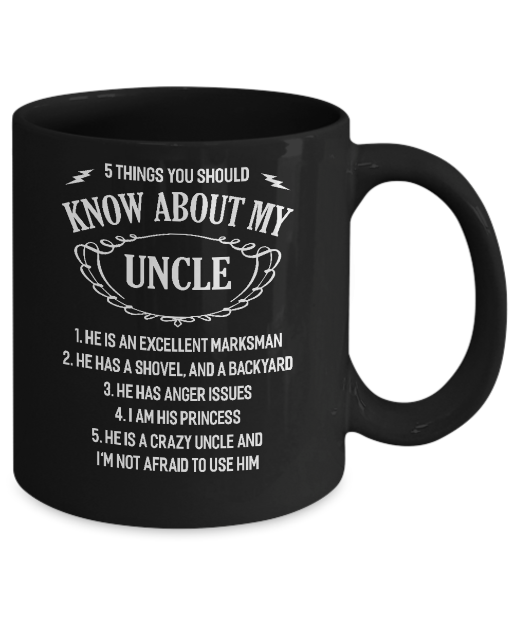5 Things You Should Know About My Uncle Niece Mug-Coffee Mug-11oz Mug-Black