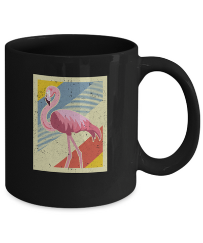 Distressed Vintage Flamingo Style Mug-Coffee Mug-11oz Mug-Black