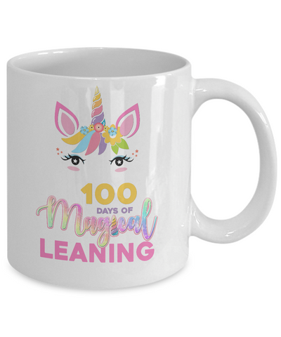 100 Days Of Magical Leaning School Unicorn Girl Gift Mug-Coffee Mug-11oz Mug-White