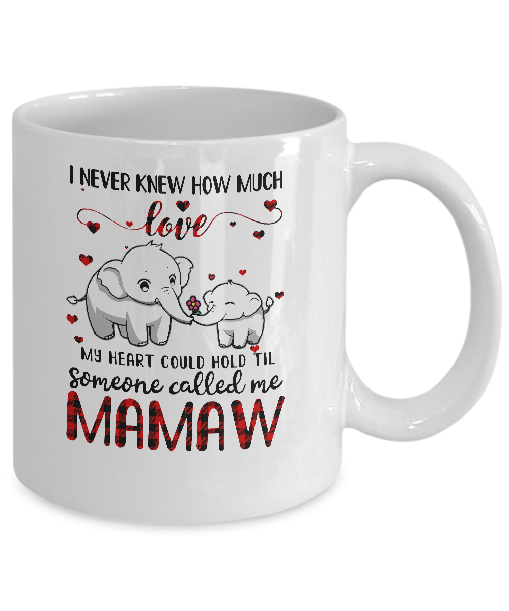 Someone Called Me Mamaw Elephant Red Plaid Mother's Day Mug-Coffee Mug-11oz Mug-White