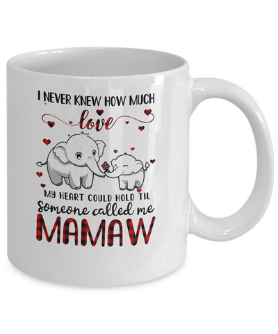Someone Called Me Mamaw Elephant Red Plaid Mother's Day Mug-Coffee Mug-11oz Mug-White