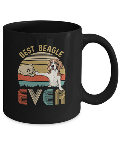 Vintage Best Beagle Dad Ever Bump Fit Funny Dad Gifts Mug-Coffee Mug-11oz Mug-Black