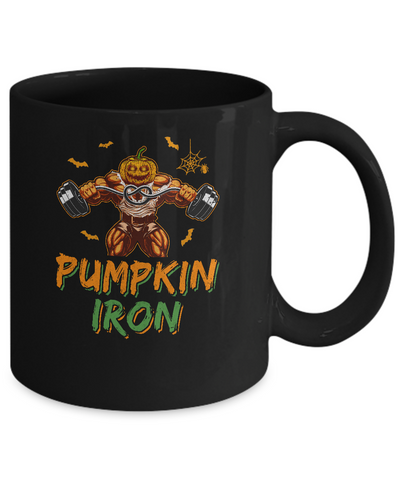 Halloween Gym Workout Pumpkin Iron Motivation For Men Mug-Coffee Mug-11oz Mug-Black