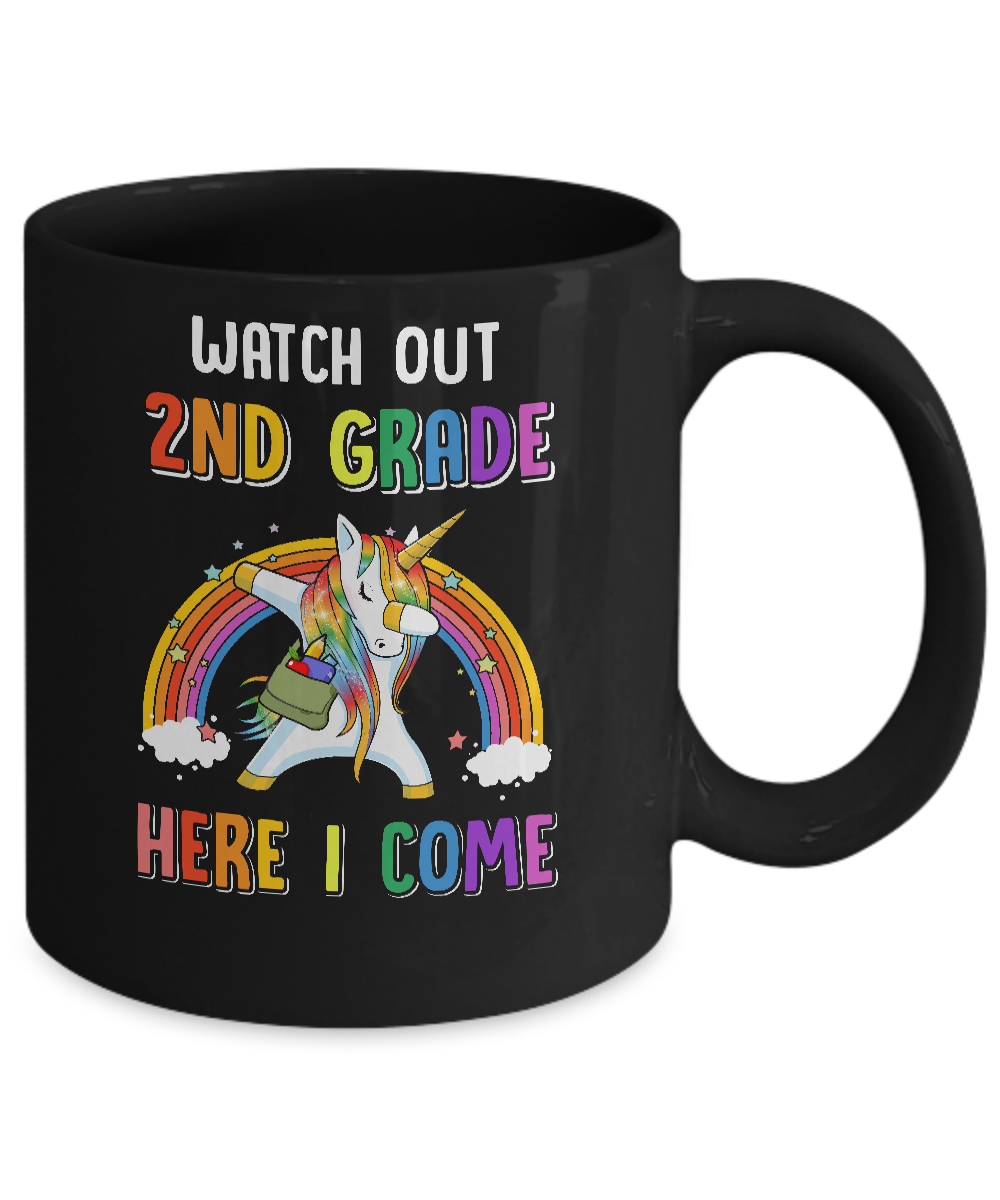 2nd Grade Here I Come Unicorn Back To School Mug-Coffee Mug-11oz Mug-Black