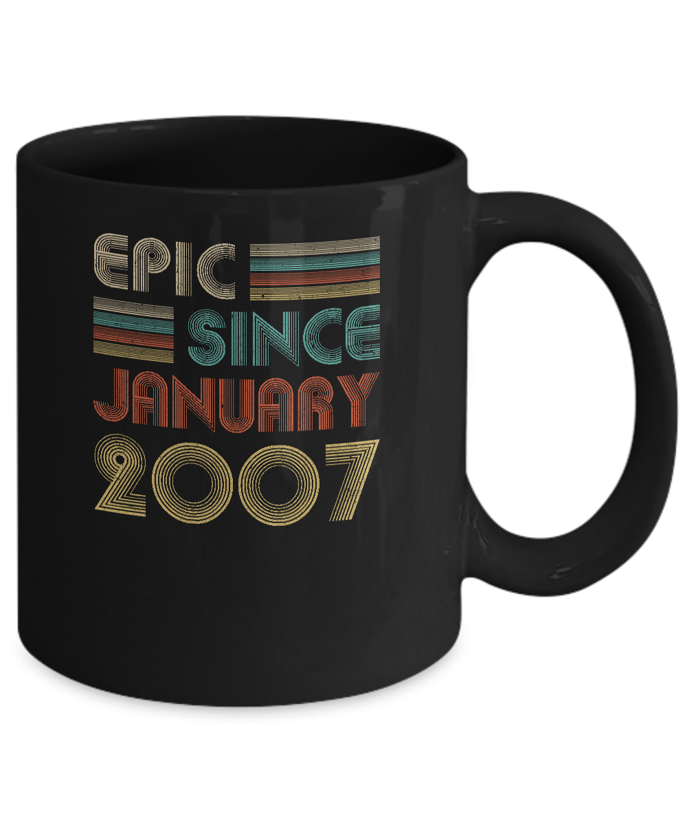 Epic Since January 2007 Vintage 14th Birthday Gifts Mug-Coffee Mug-11oz Mug-Black