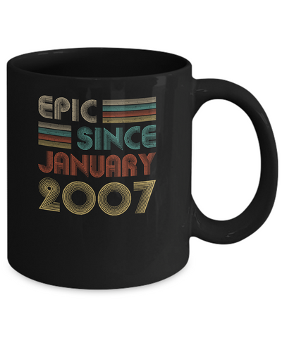 Epic Since January 2007 Vintage 14th Birthday Gifts Mug-Coffee Mug-11oz Mug-Black