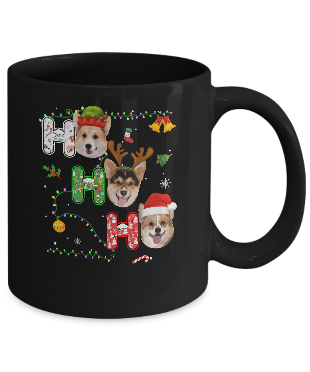 Christmas Ho Ho Ho Corgi Lover Funny Xmas Gift Mug-Coffee Mug-11oz Mug-Black