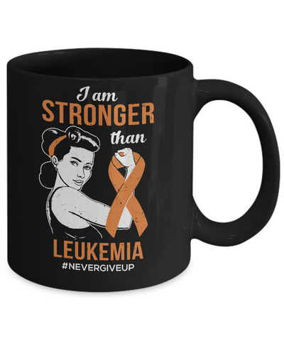 I Am Stronger Than Leukemia Awareness Support Mug-Coffee Mug-11oz Mug-Black