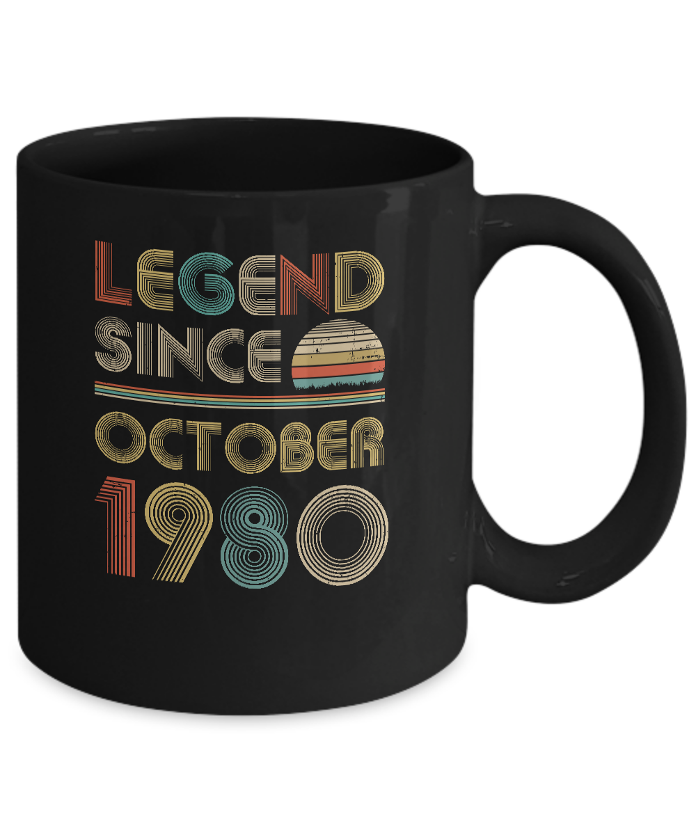 Legend Since October 1980 Vintage 41th Birthday Gifts Mug-Coffee Mug-11oz Mug-Black