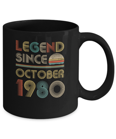 Legend Since October 1980 Vintage 41th Birthday Gifts Mug-Coffee Mug-11oz Mug-Black
