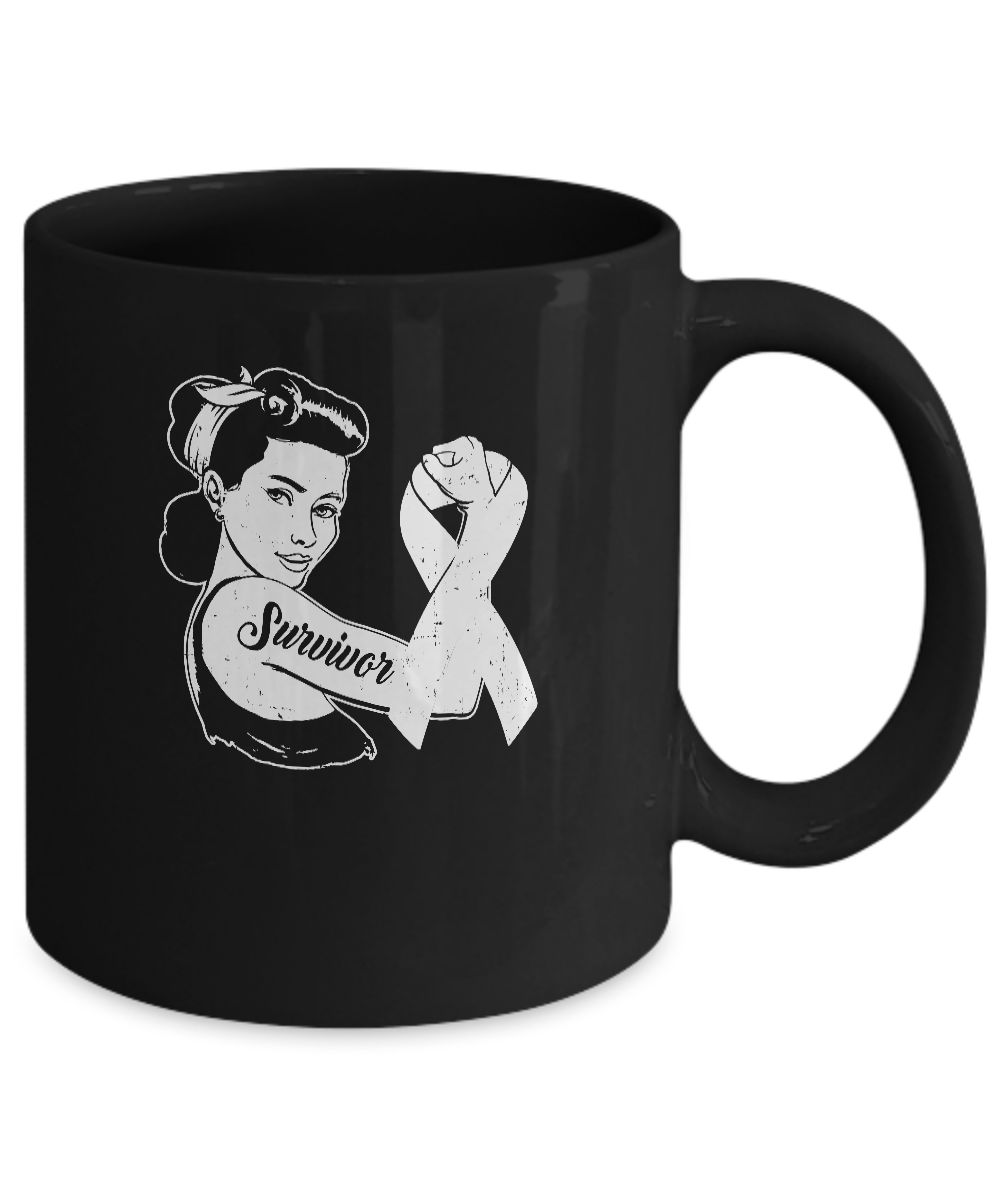 We Can Cure It Lung Cancer Clear Awareness Survivor Mug-Coffee Mug-11oz Mug-Black