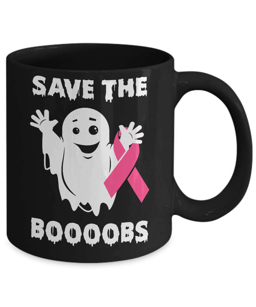 Halloween Save The Boobs Breast Cancer Awareness Mug-Coffee Mug-11oz Mug-Black