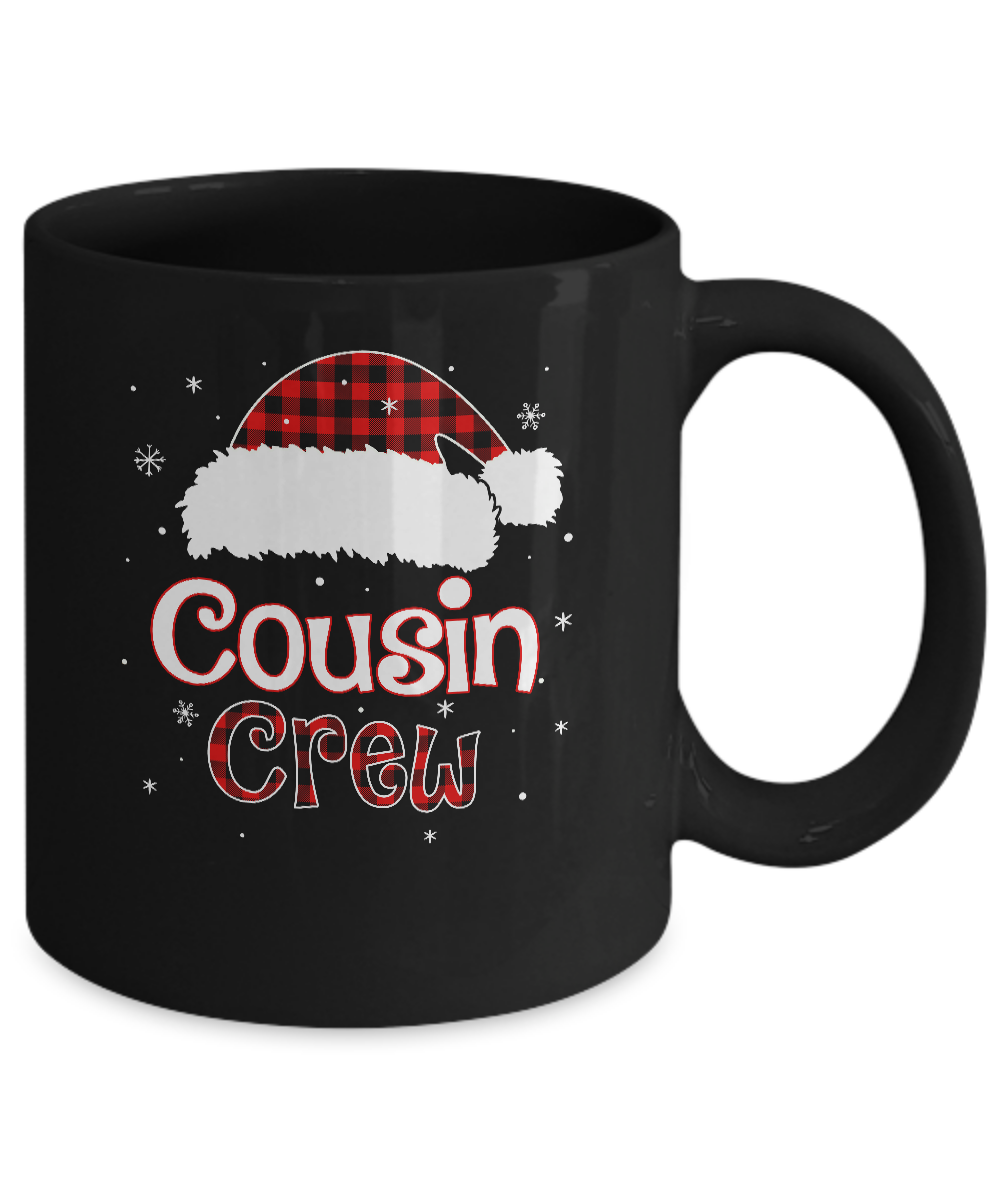 Cousin Crew Plaid Red Family Matching Christmas Pajamas Mug-Coffee Mug-11oz Mug-Black