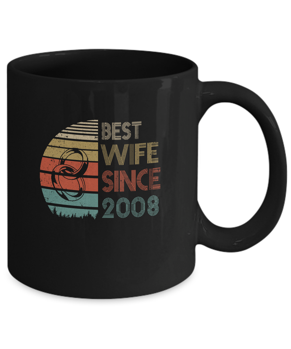 13th Wedding Anniversary Gifts Best Wife Since 2008 Mug-Coffee Mug-11oz Mug-Black