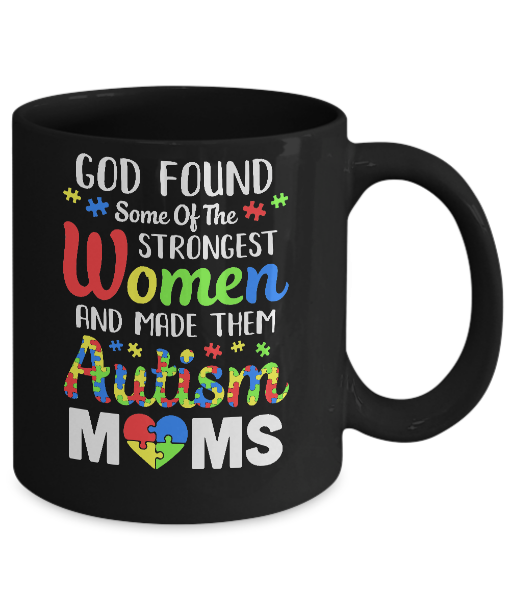 God Made Autism Mom Support Awareness Autistic Parents Mug-Coffee Mug-11oz Mug-Black