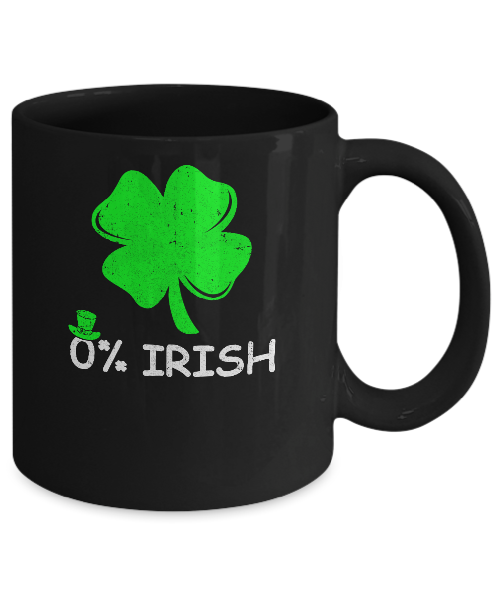 0% Irish Vintage St Patrick's Day Mug-Coffee Mug-11oz Mug-Black
