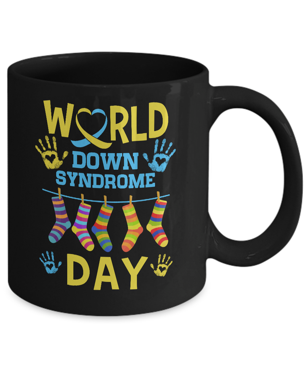 World Down Syndrome Day Gifts Dad Mom Kids Socks Mug-Coffee Mug-11oz Mug-Black