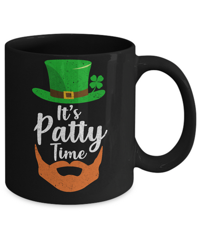 It's Patty Time Bearded Man St Patrick's Day Mug-Coffee Mug-11oz Mug-Black
