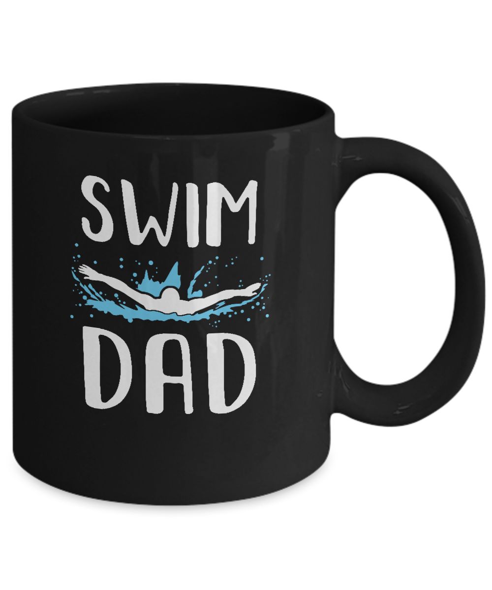 Swim Dad Funny Swimming Fathers Day Gift Mug-Coffee Mug-11oz Mug-Black