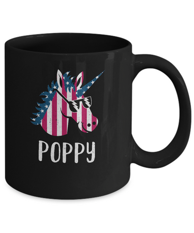 Patriotic Poppy Unicorn Americorn 4Th Of July Mug-Coffee Mug-11oz Mug-Black