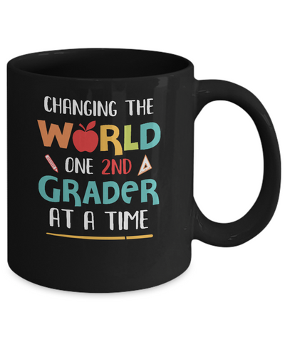 Changing The World One 2nd Grader Back To School Teacher Mug-Coffee Mug-11oz Mug-Black
