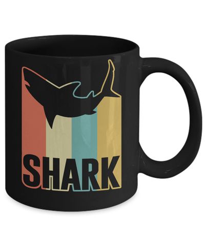Classic Vintage Retro Style Shark Mug-Coffee Mug-11oz Mug-Black