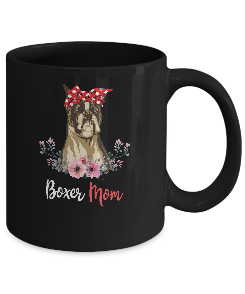 Boxer Mom Gift For Women Dog Lover Mug-Coffee Mug-11oz Mug-Black