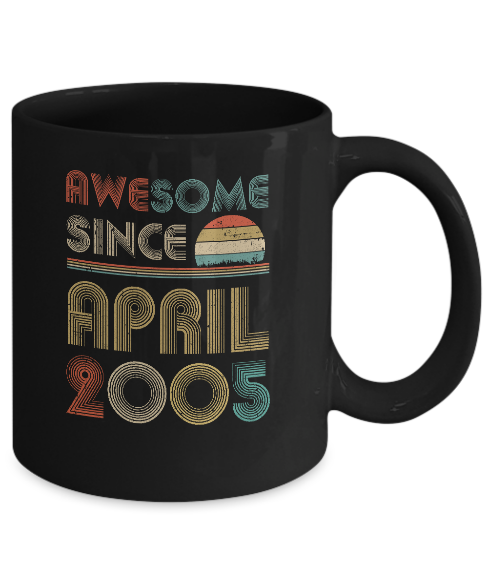 Awesome Since April 2005 Vintage 16th Birthday Gifts Mug-Coffee Mug-11oz Mug-Black