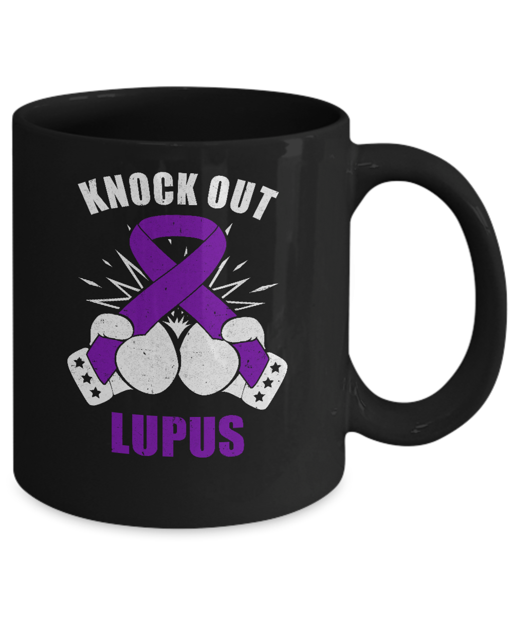 Boxing knock out Lupus Awareness Support Mug-Coffee Mug-11oz Mug-Black