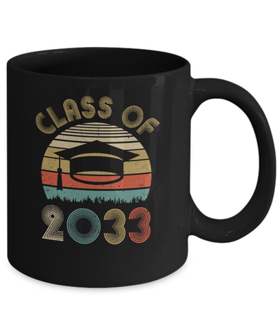 Class Of 2033 Grow With Me Graduation First Day Of School Mug-Coffee Mug-11oz Mug-Black