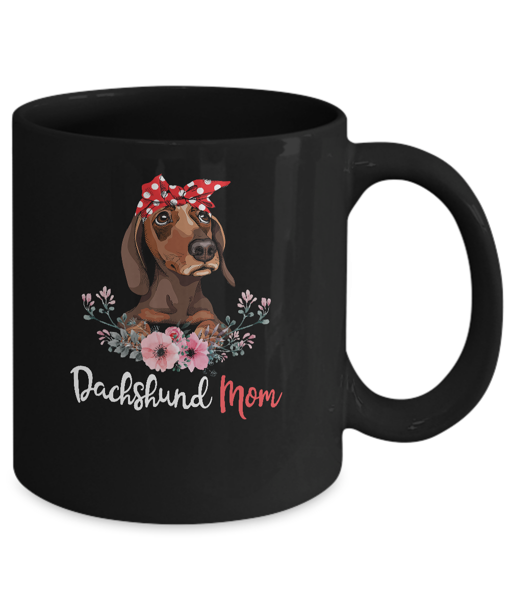 Dachshund Mom Gift For Women Dog Lover Mug-Coffee Mug-11oz Mug-Black