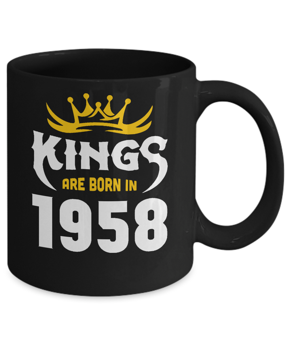 Kings Are Born In 1958 Birthday Gift-Coffee Mug-11oz Mug-Black