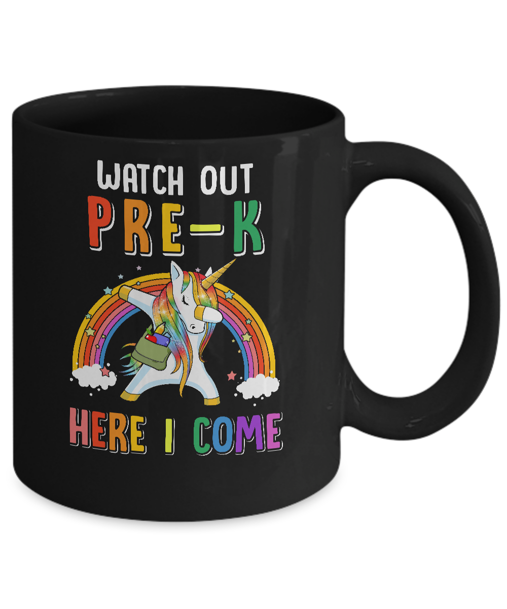 Pre-K Here I Come Unicorn Back To School Mug-Coffee Mug-11oz Mug-Black