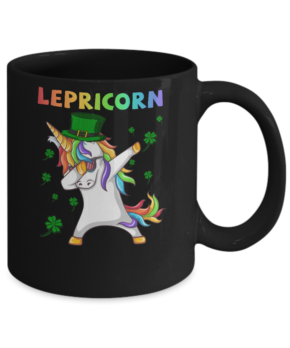 Dabbing Lepricorn Unicorn St Patricks Day Gift Mug-Coffee Mug-11oz Mug-Black
