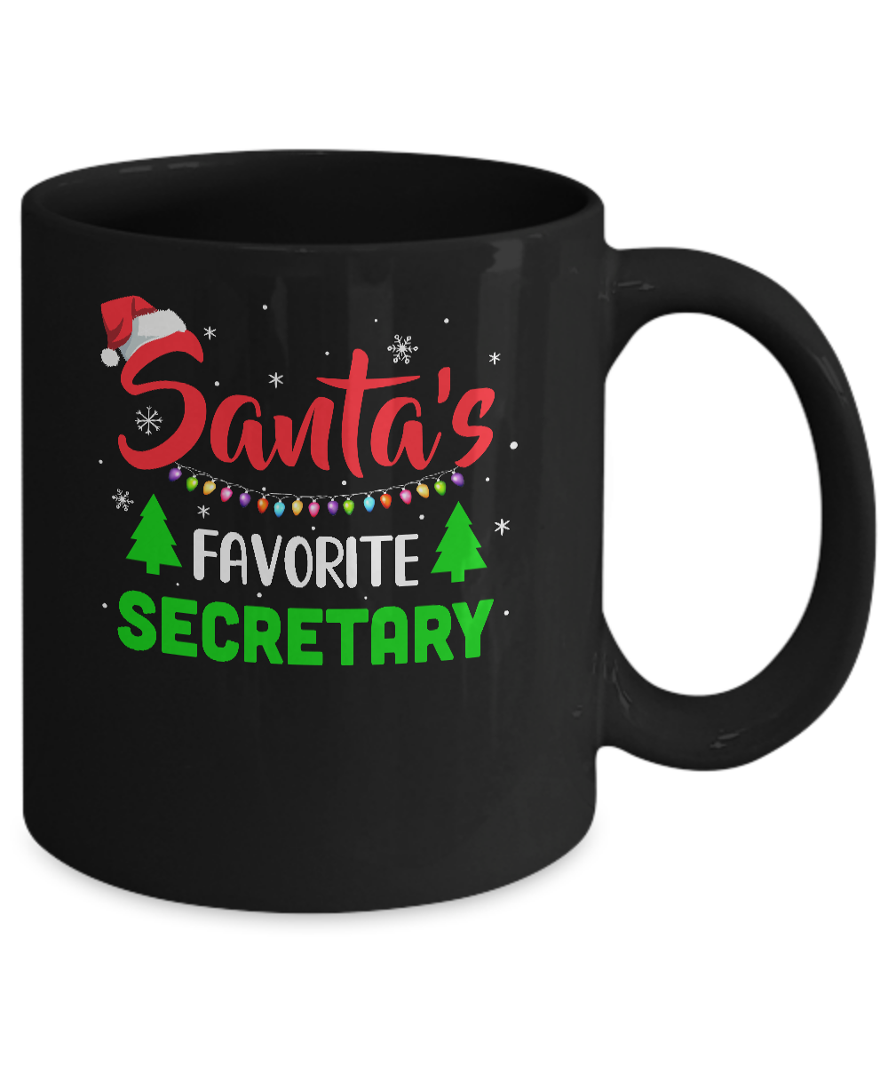Santa's Favorite Secretary Funny Christmas Xmas Gifts Mug-Coffee Mug-11oz Mug-Black