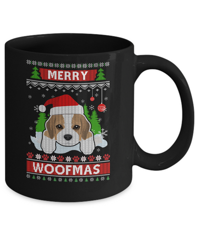Beagle Merry Woofmas Ugly Christmas Sweater Mug-Coffee Mug-11oz Mug-Black