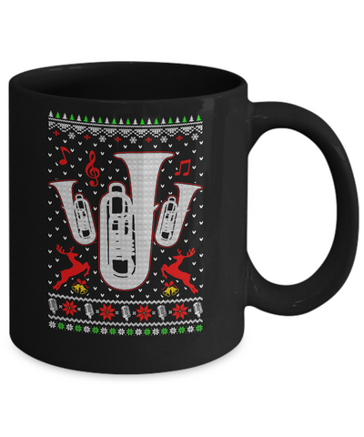 Santa Tuba Ugly Christmas Sweater Gifts Mug-Coffee Mug-11oz Mug-Black