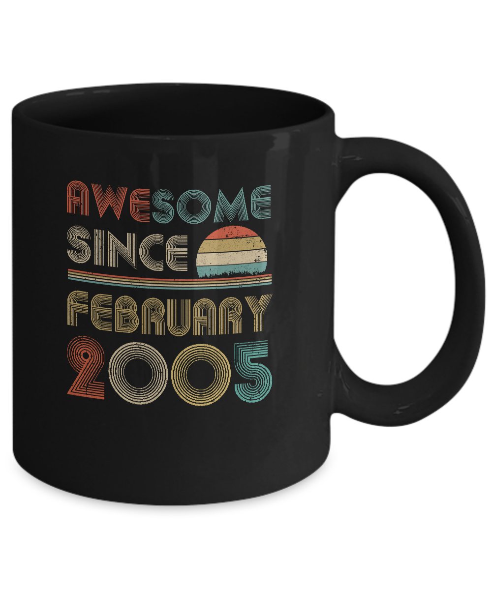 Awesome Since February 2005 Vintage 16th Birthday Gifts Mug-Coffee Mug-11oz Mug-Black