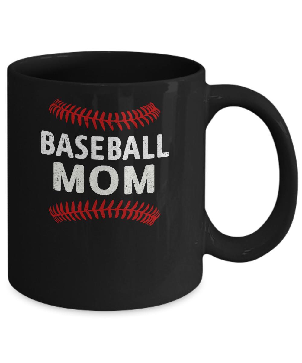 Baseball Mom Mug-Coffee Mug-11oz Mug-Black