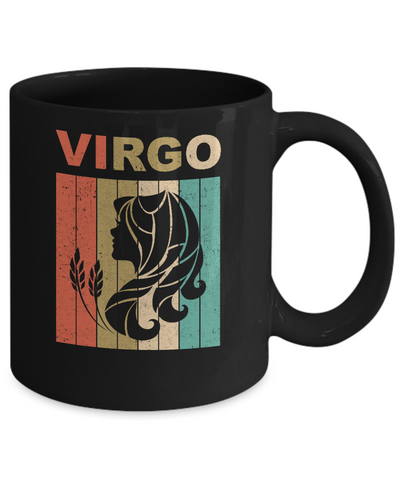 Vintage Virgo Zodiac August September Birthday Gift Mug-Coffee Mug-11oz Mug-Black