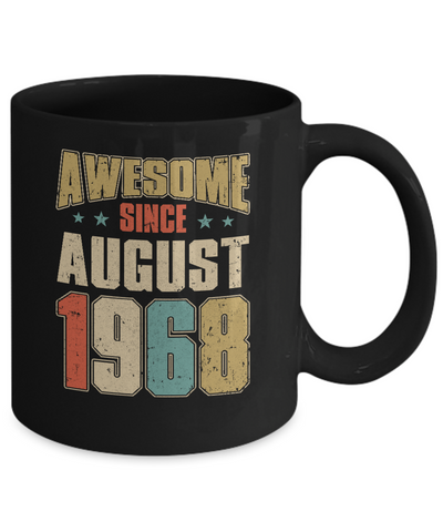 Vintage Retro Awesome Since August 1968 53th Birthday Mug-Coffee Mug-11oz Mug-Black