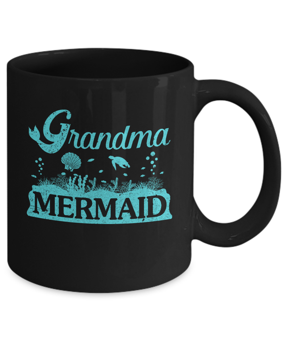 Grandma Mermaid Mug-Coffee Mug-11oz Mug-Black